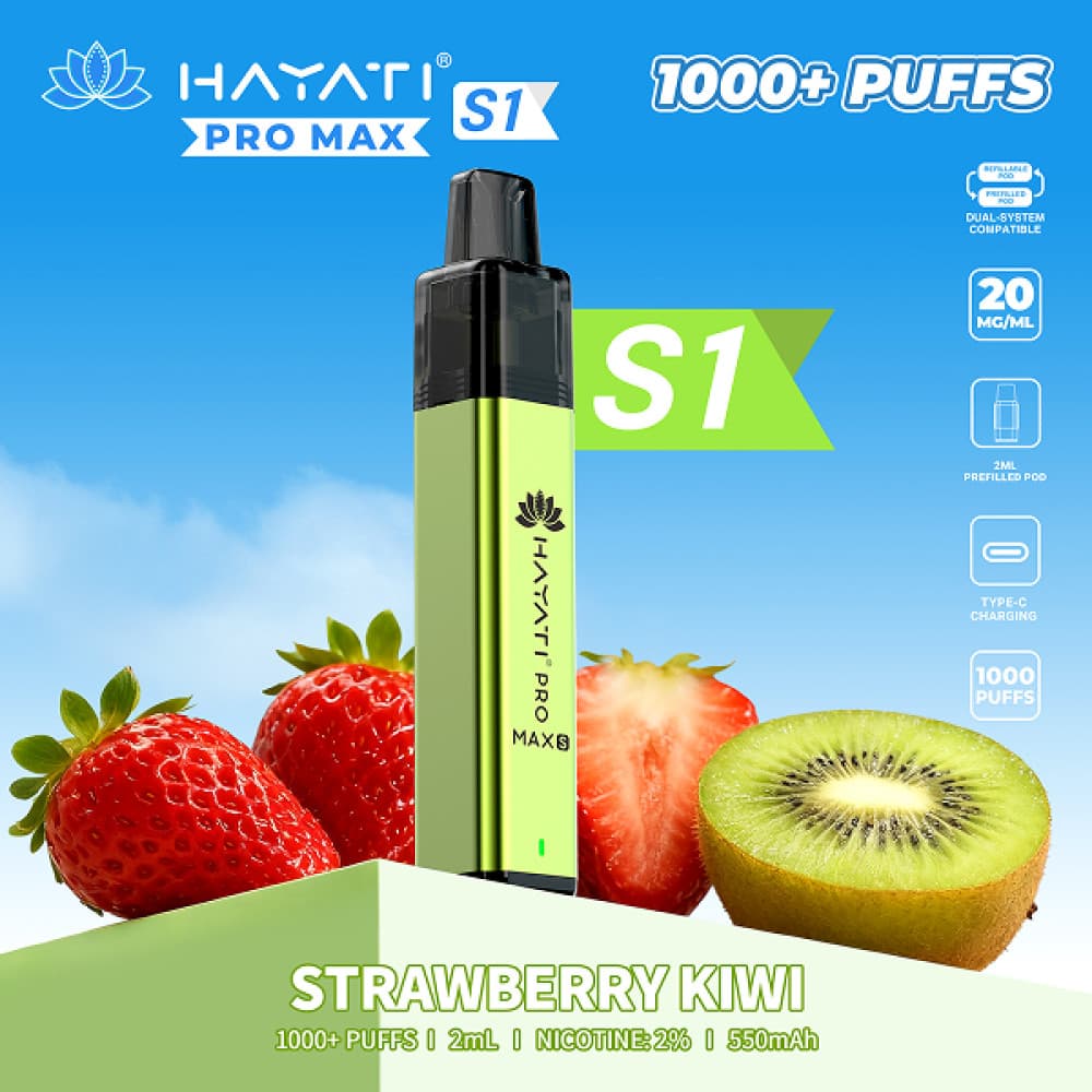  Strawberry Kiwi Hayati Pro Max S1 Prefilled Vape Kit