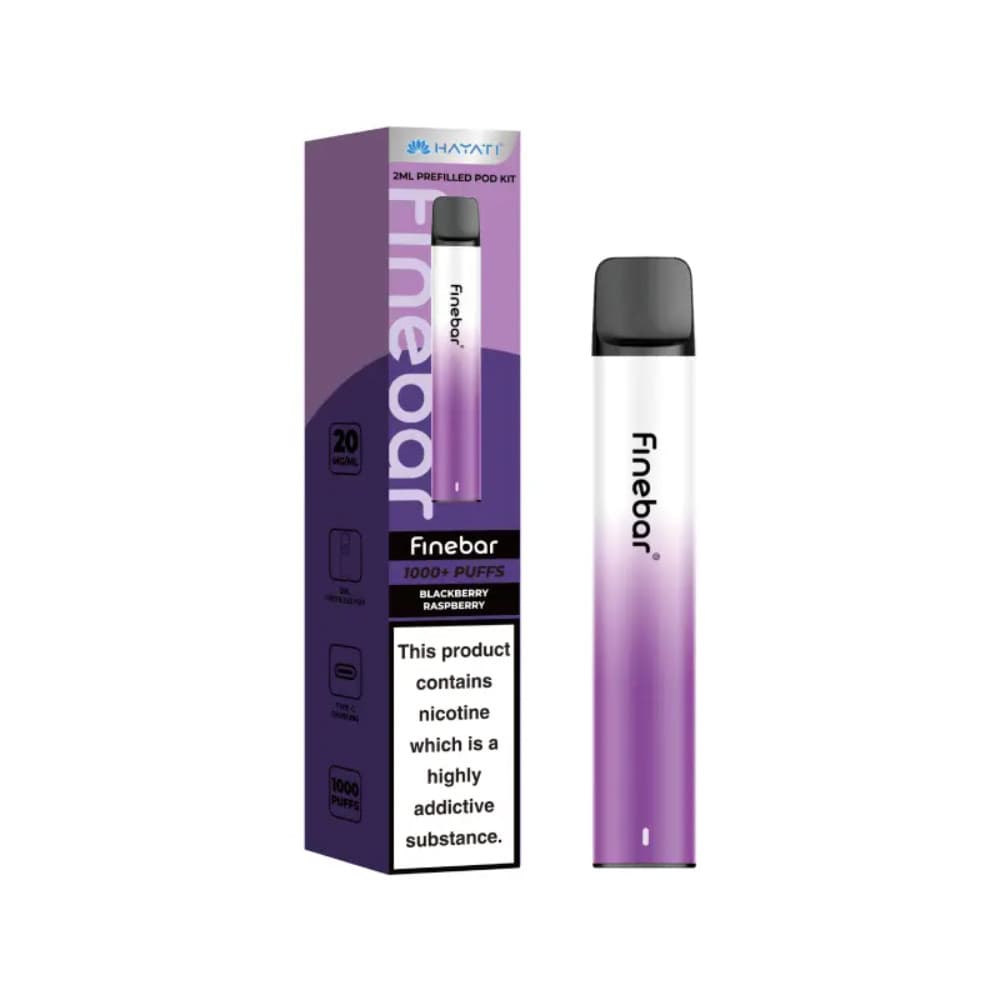  Blackberry Raspberry Hayati Finebar 1000 Prefilled Vape Kit